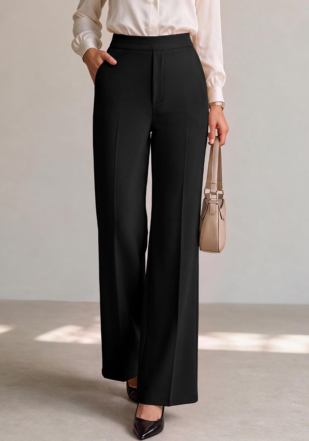 image:imageBTFBM Womens Dress Pants Wide Leg High Waisted 2026 FallBlack
