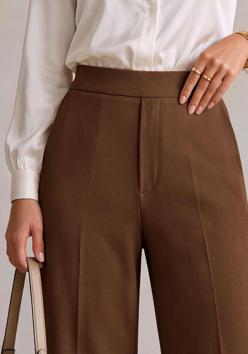 image:imageBTFBM Womens Dress Pants Wide Leg High Waisted 2026 FallBrown