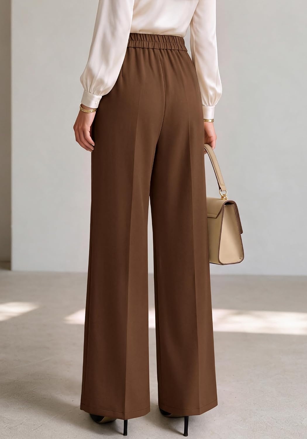 image:imageBTFBM Womens Dress Pants Wide Leg High Waisted 2026 FallBrown