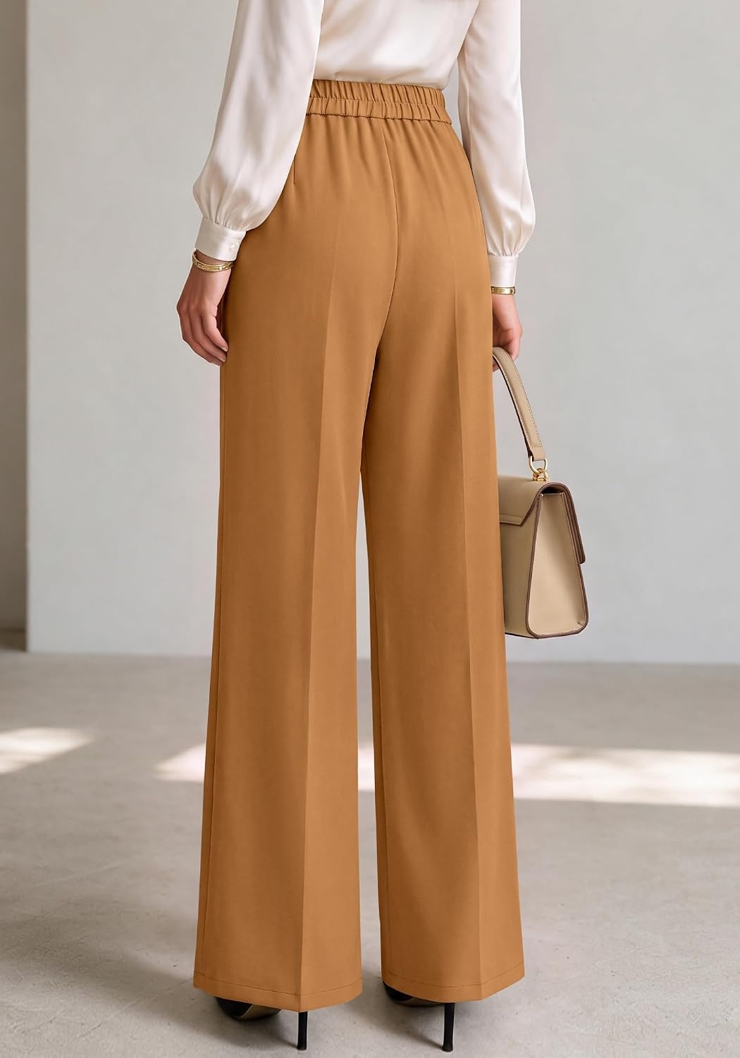 image:imageBTFBM Womens Dress Pants Wide Leg High Waisted 2026 FallKhaki