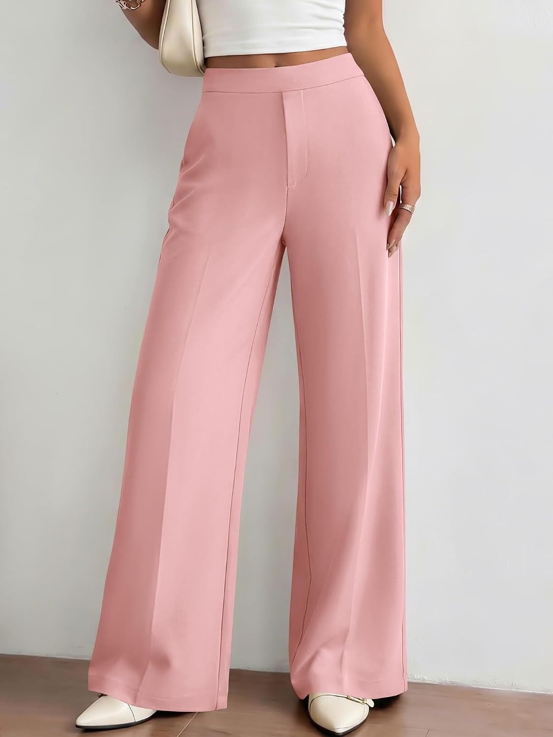 image:imageBTFBM Womens Dress Pants Wide Leg High Waisted 2026 FallPink