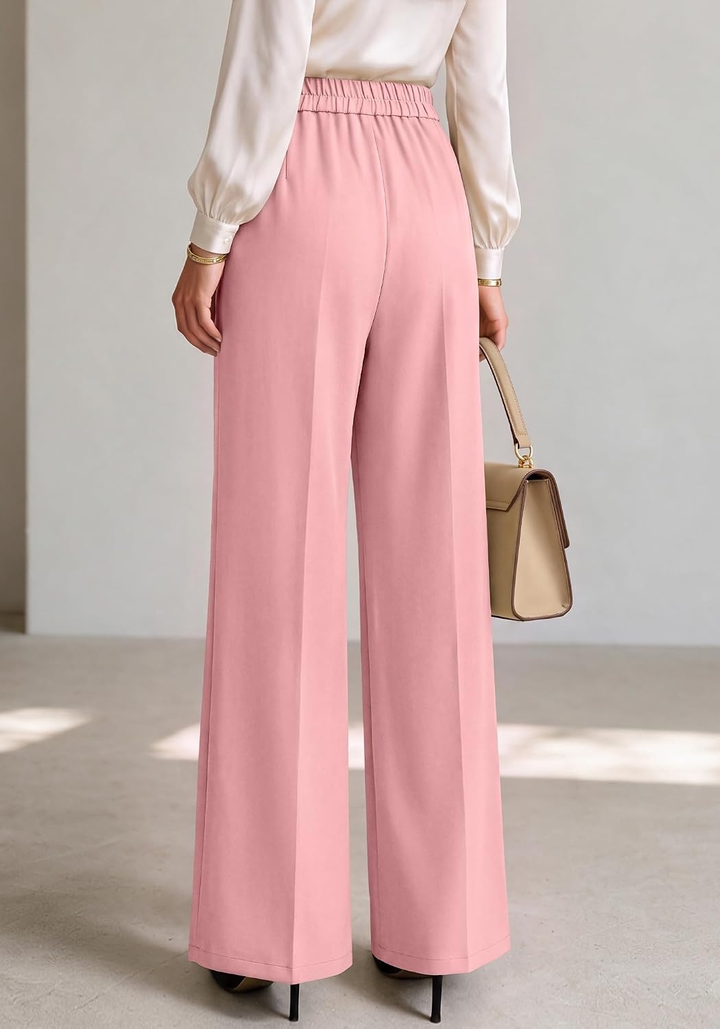 image:imageBTFBM Womens Dress Pants Wide Leg High Waisted 2026 FallPink
