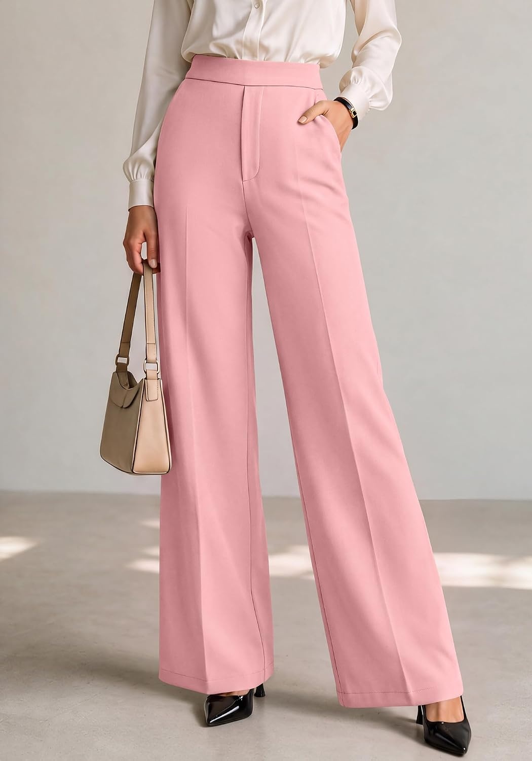image:imageBTFBM Womens Dress Pants Wide Leg High Waisted 2026 FallPink