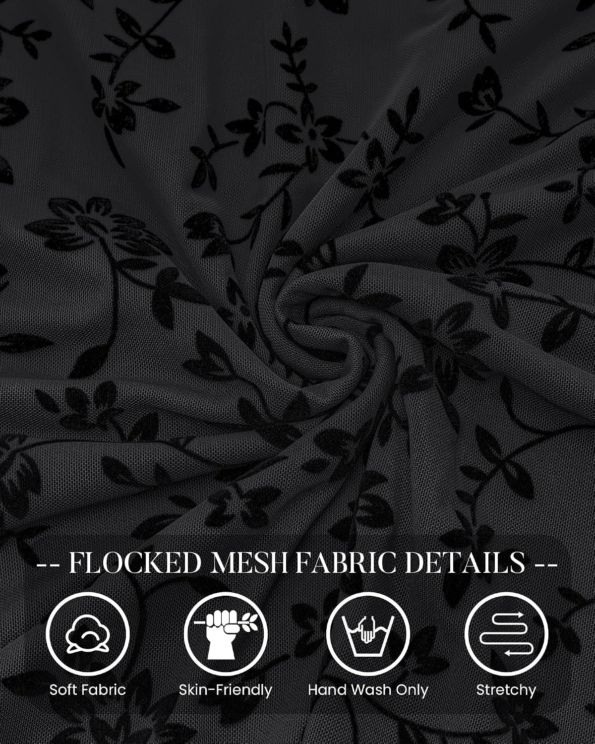 image:imageBTFBM Womens Floral Mesh Maxi Skirts Long Tulle SkirtBlack