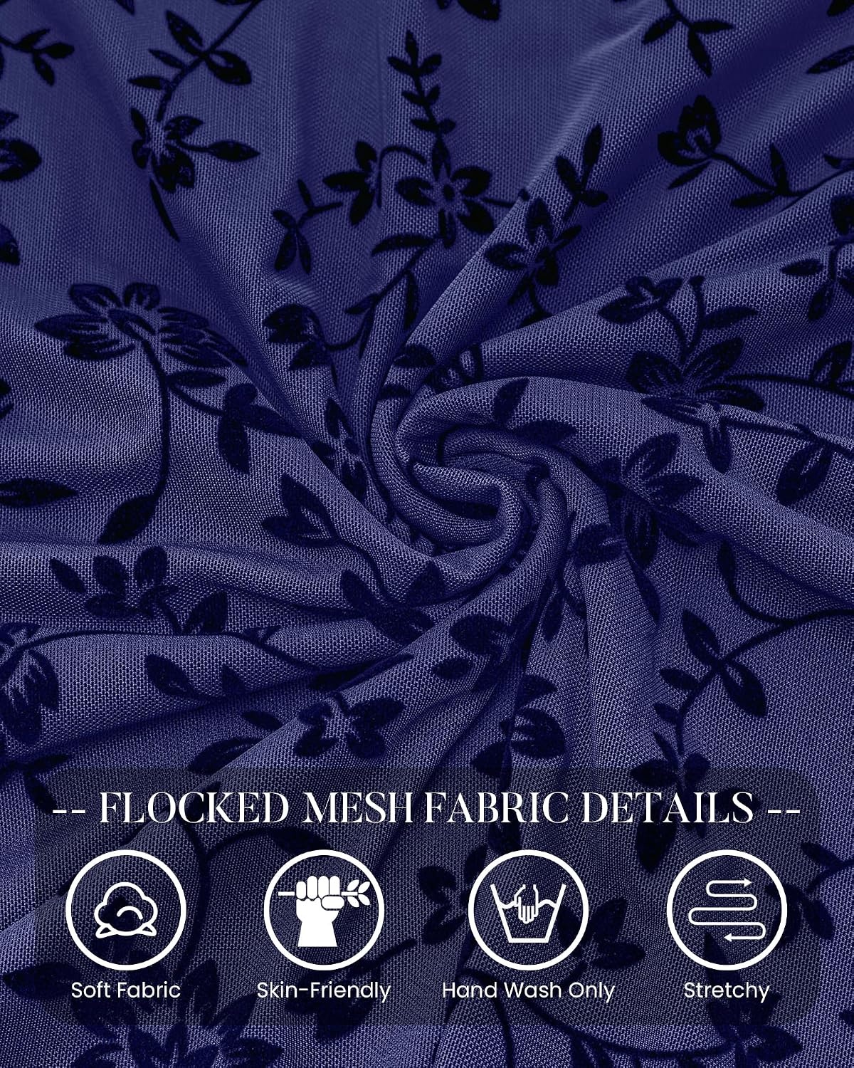 image:imageBTFBM Womens Floral Mesh Maxi Skirts Long Tulle SkirtNavy Blue