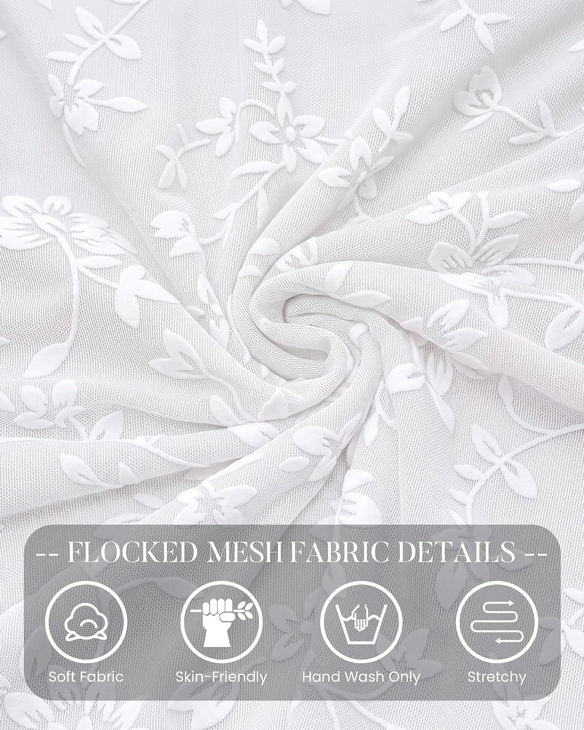 image:imageBTFBM Womens Floral Mesh Maxi Skirts Long Tulle SkirtWhite