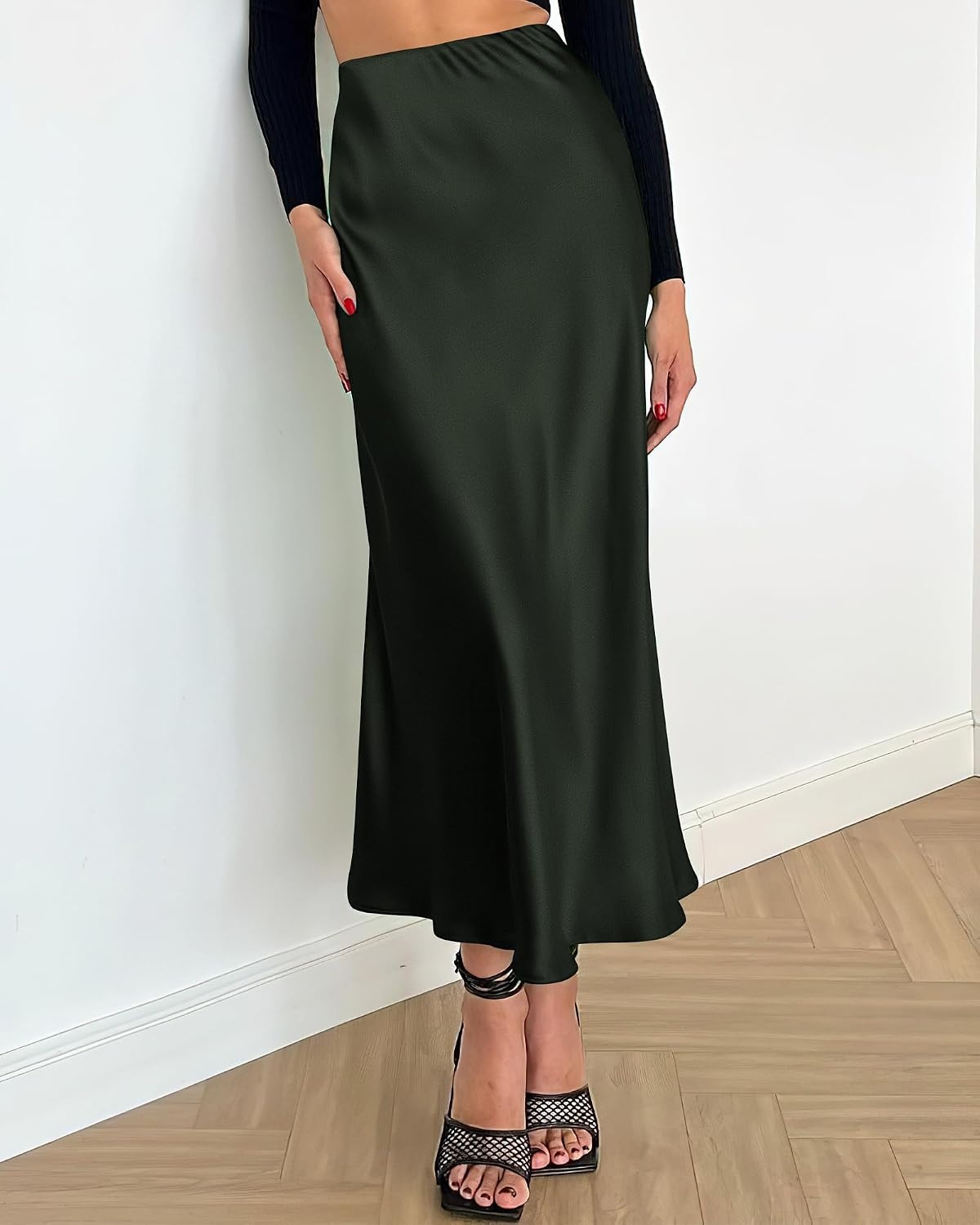 image:imageBTFBM Long Skirts for Women 2026 Fall OutfitsDark Army Green