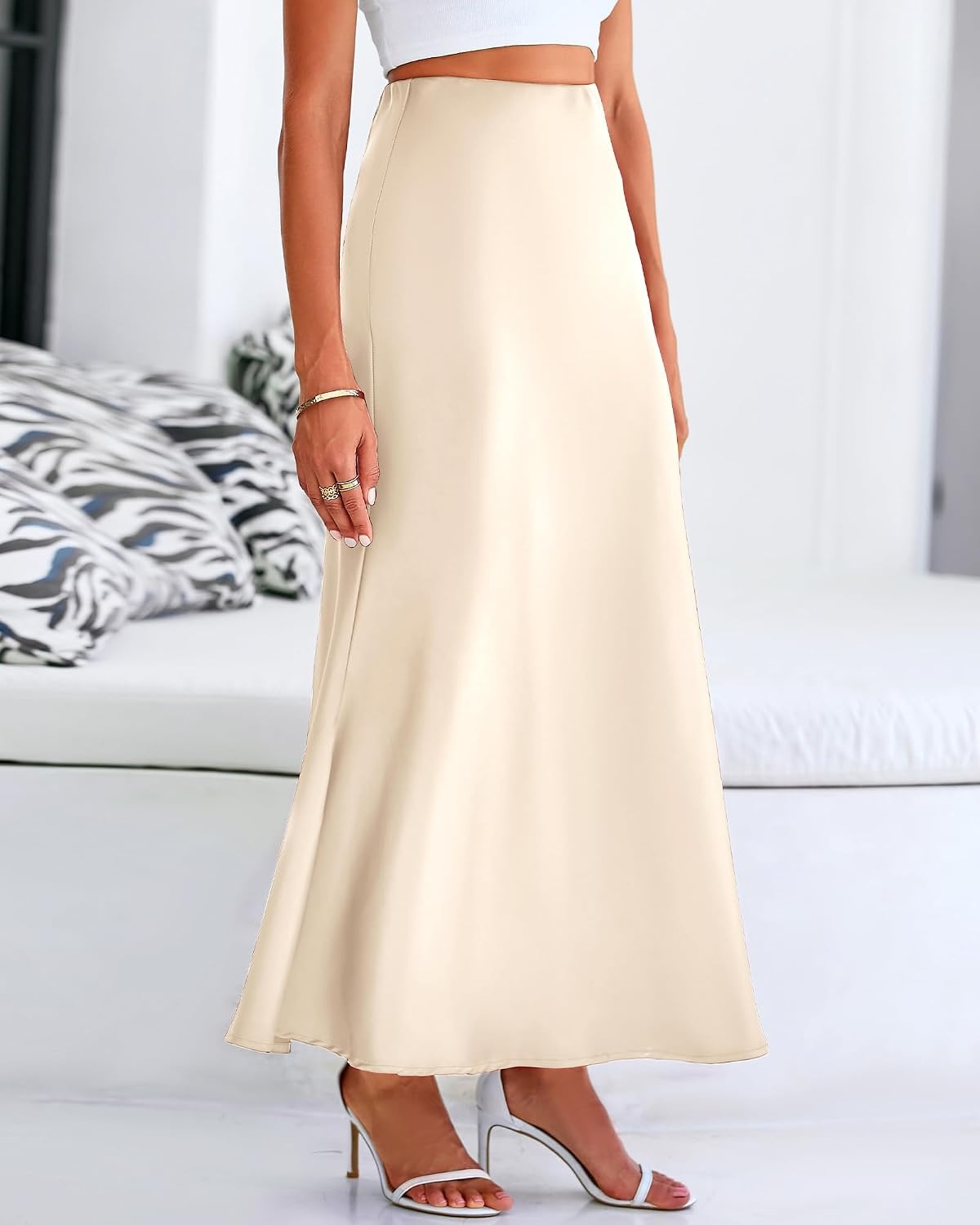 image:imageBTFBM Maxi Skirts for Women Business CasualBeige