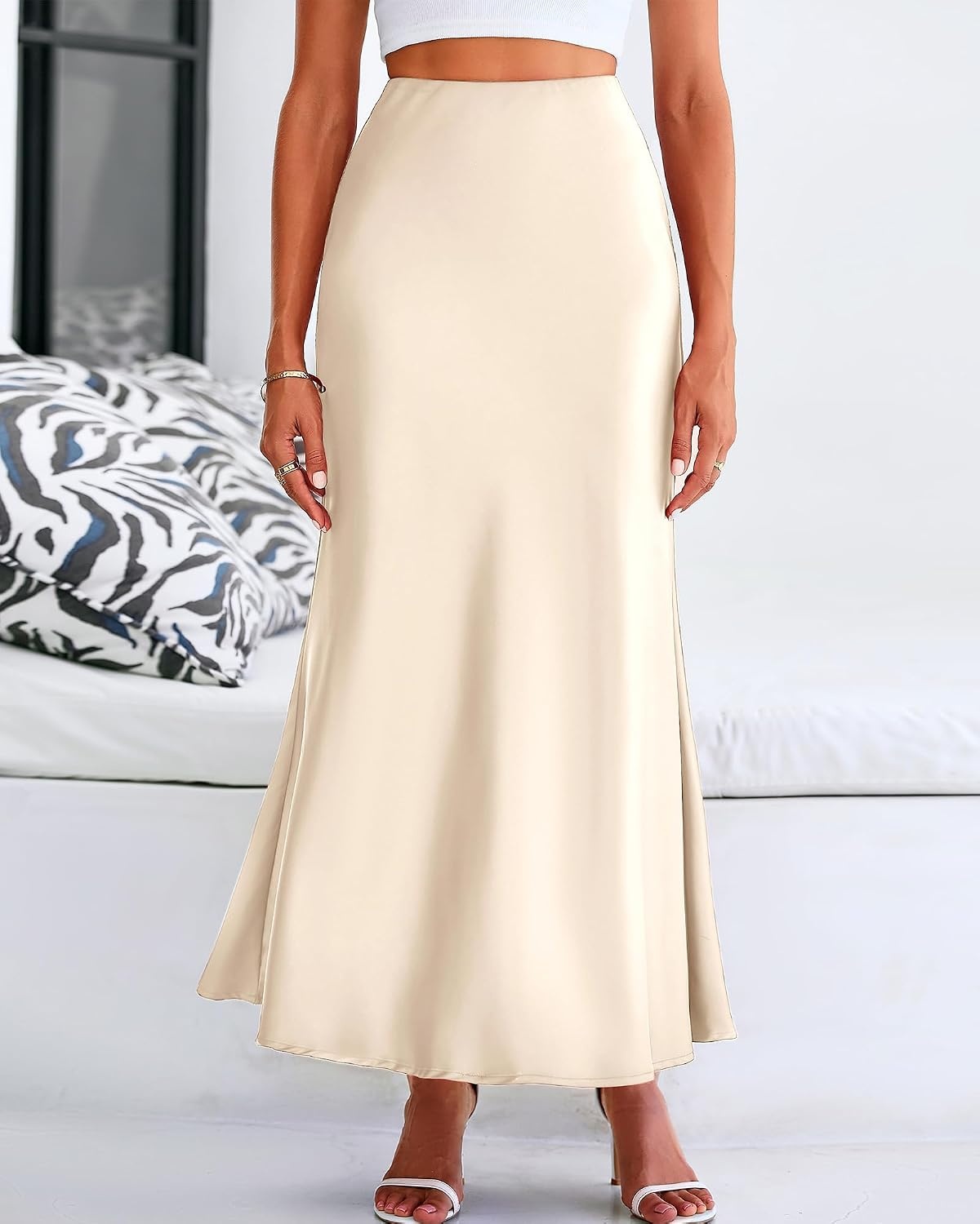 image:imageBTFBM Maxi Skirts for Women Business CasualBeige