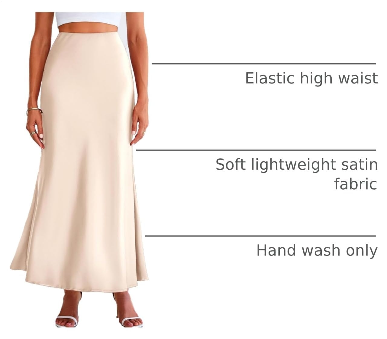 image:imageBTFBM Maxi Skirts for Women Business CasualBeige