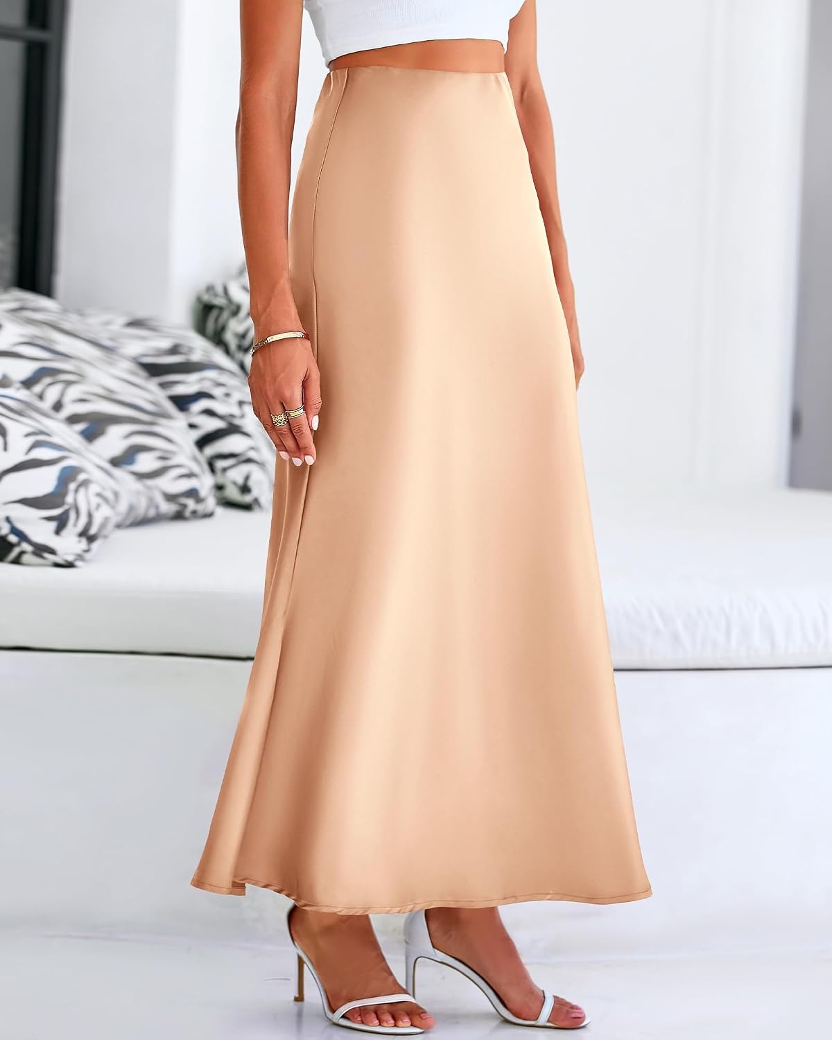 image:imageBTFBM Maxi Skirts for Women Business CasualChampagne