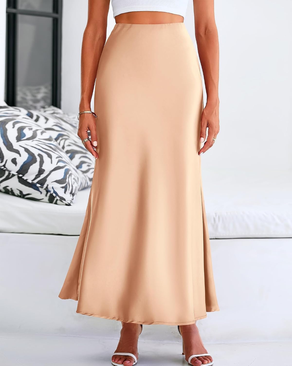 image:imageBTFBM Maxi Skirts for Women Business CasualChampagne