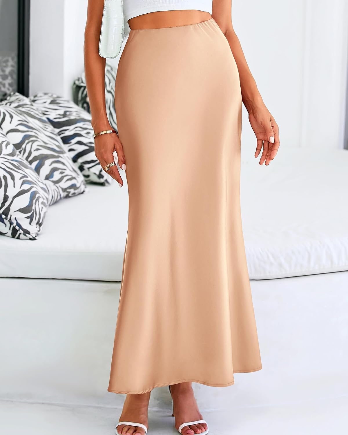 image:imageBTFBM Maxi Skirts for Women Business CasualChampagne