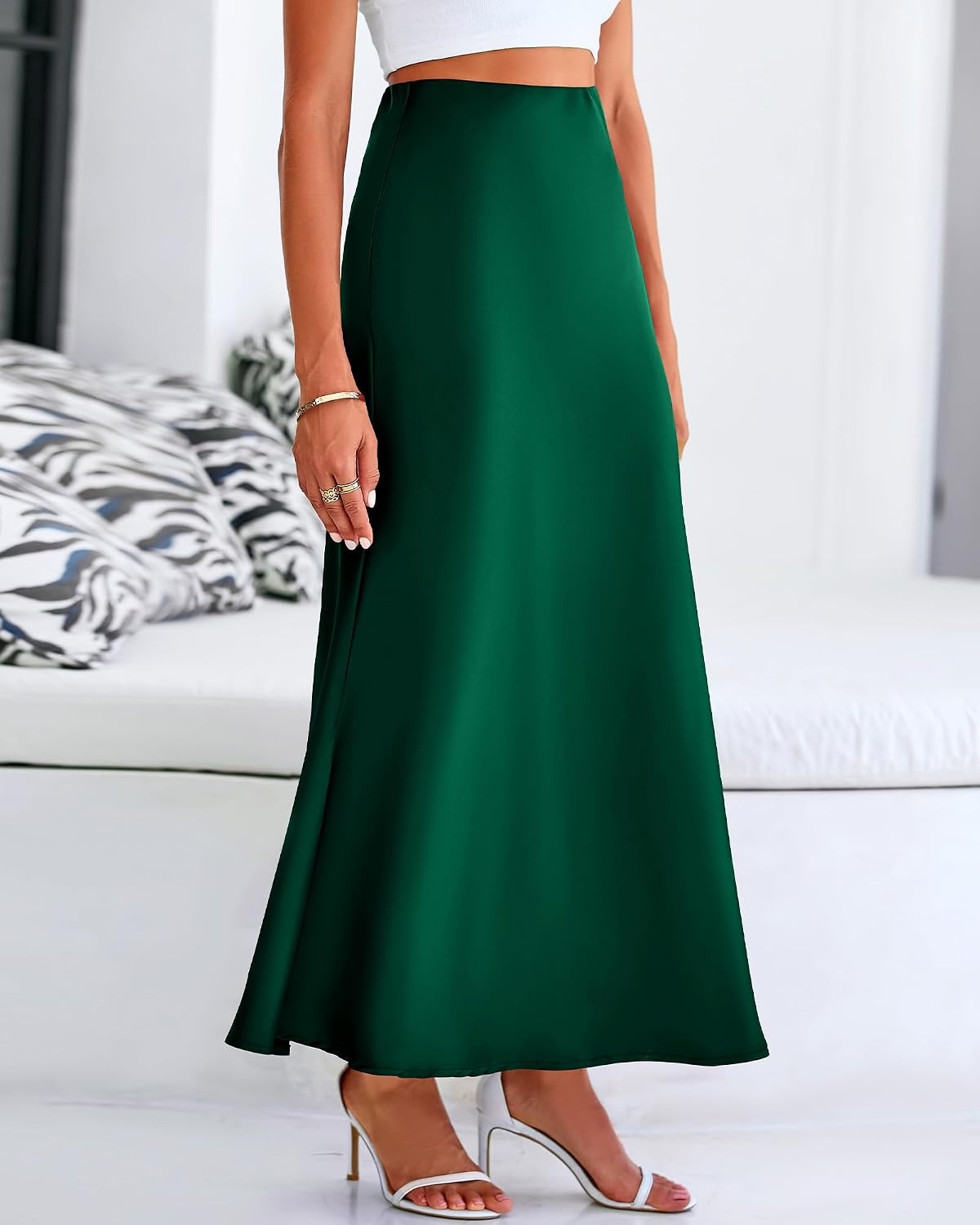 image:imageBTFBM Maxi Skirts for Women Business CasualDark Green