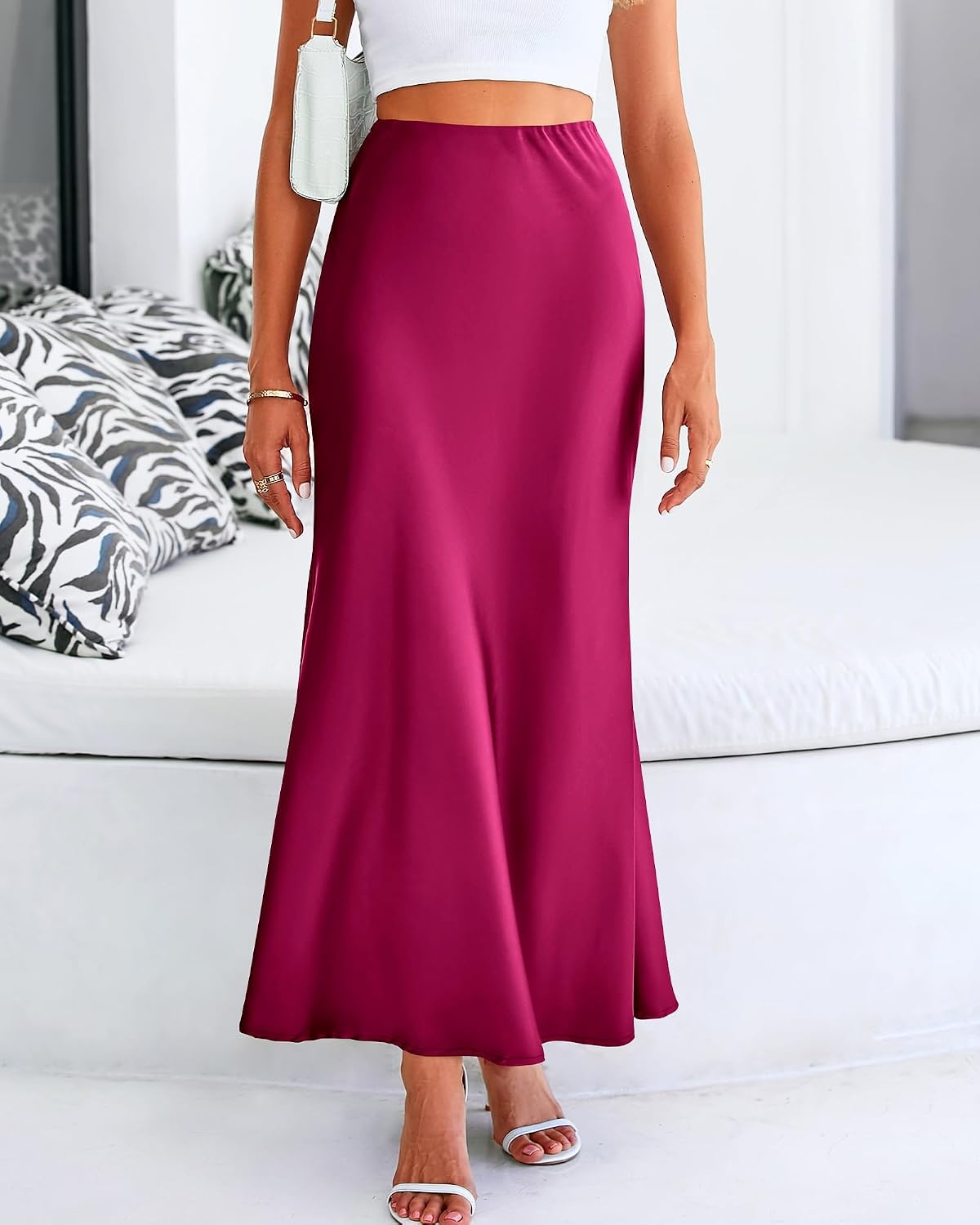 image:imageBTFBM Maxi Skirts for Women Business CasualRose Red