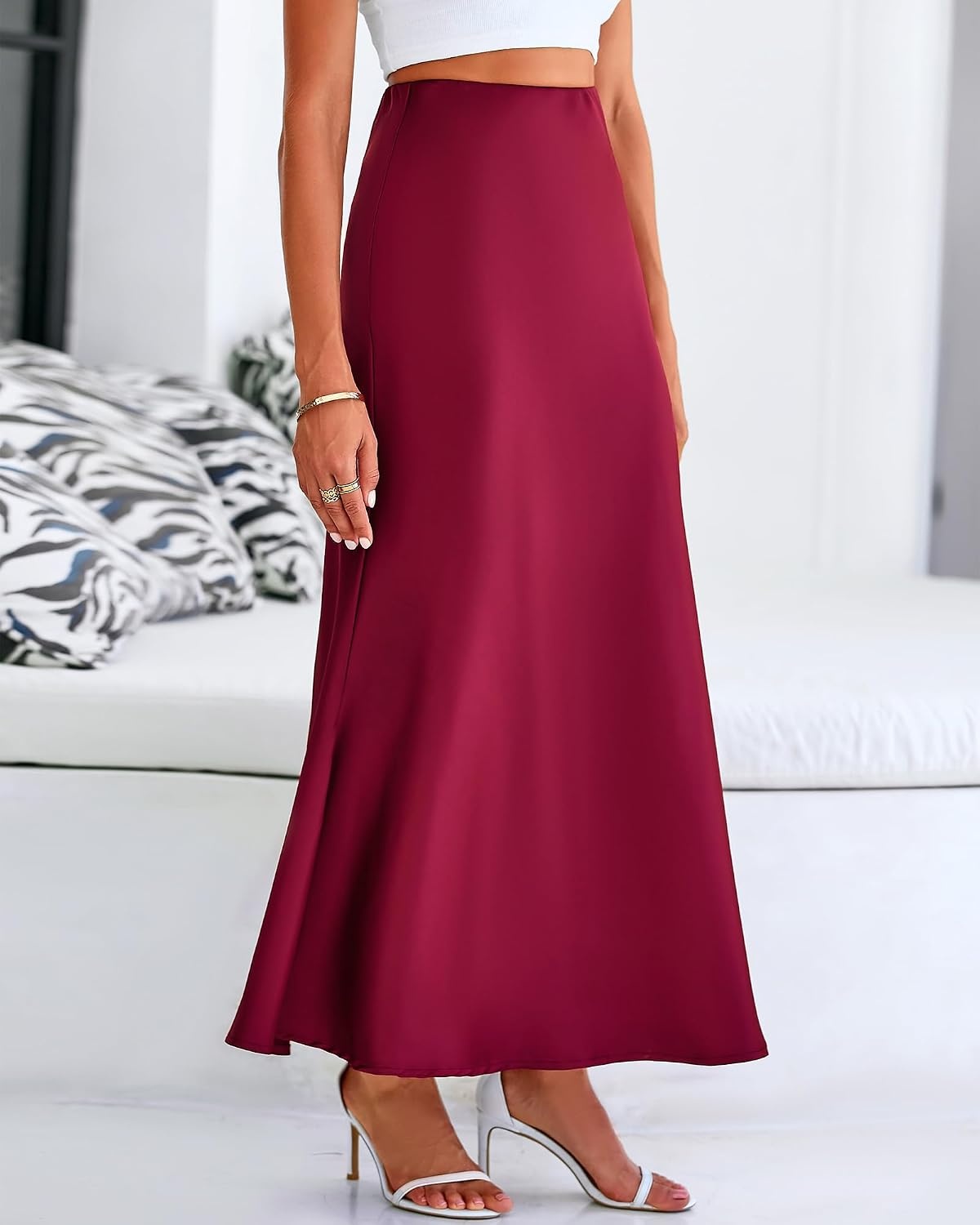 image:imageBTFBM Maxi Skirts for Women Business CasualWine Red