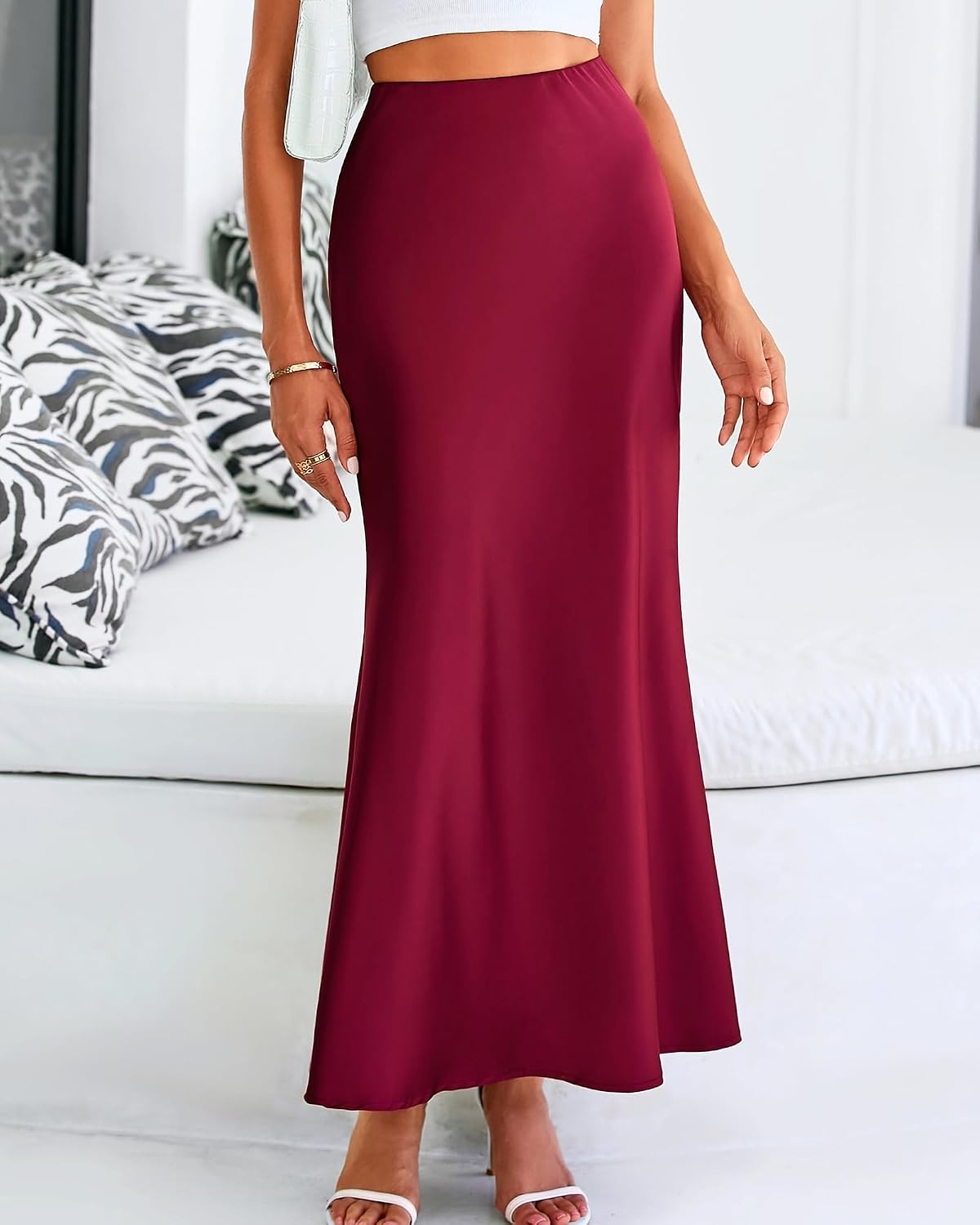image:imageBTFBM Maxi Skirts for Women Business CasualWine Red