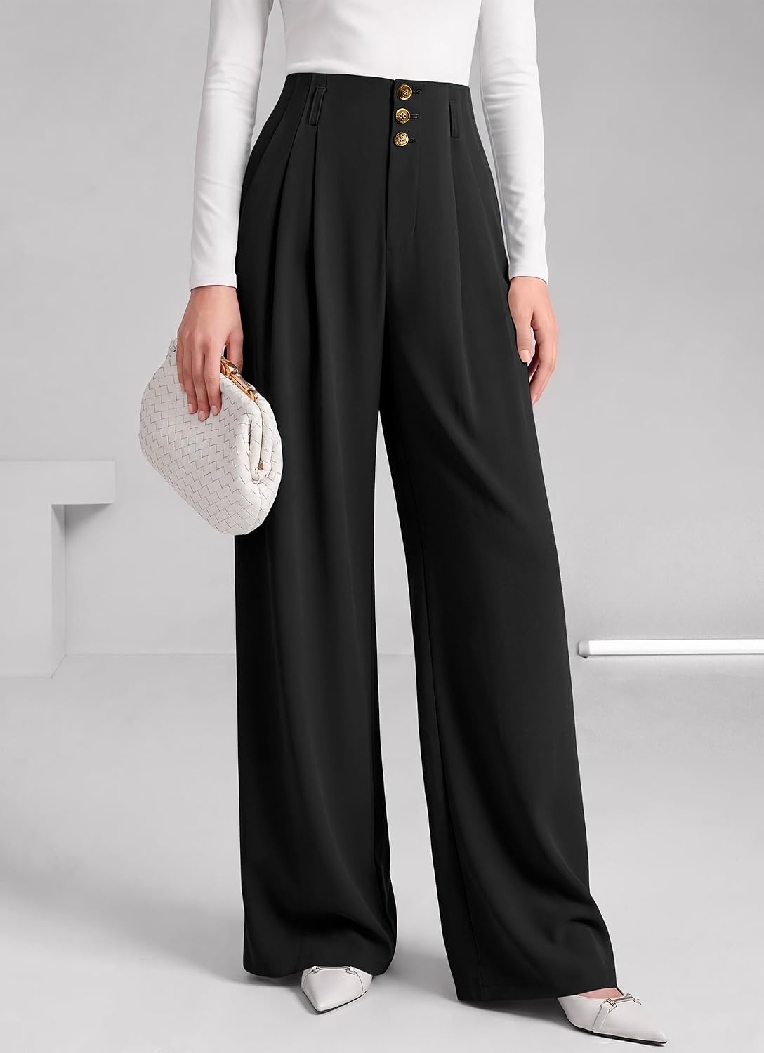 image:imageBTFBM Wide Leg Dress Pants Women Business Casual OutfitsBlack