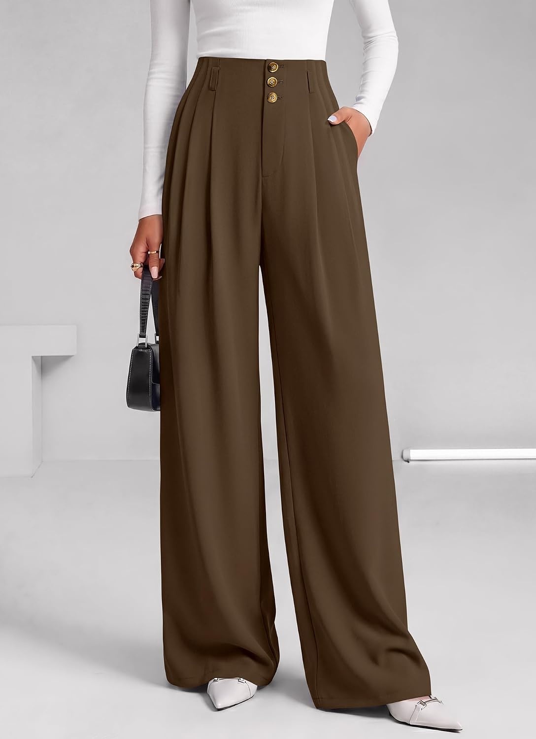 image:imageBTFBM Wide Leg Dress Pants Women Business Casual OutfitsBrown