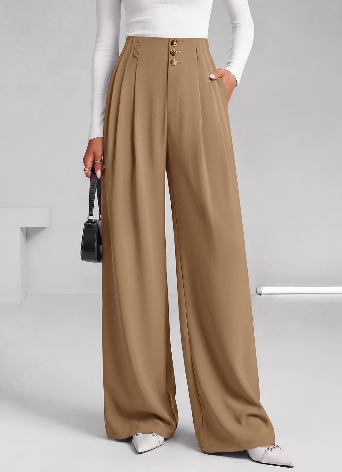 image:imageBTFBM Wide Leg Dress Pants Women Business Casual OutfitsKhaki