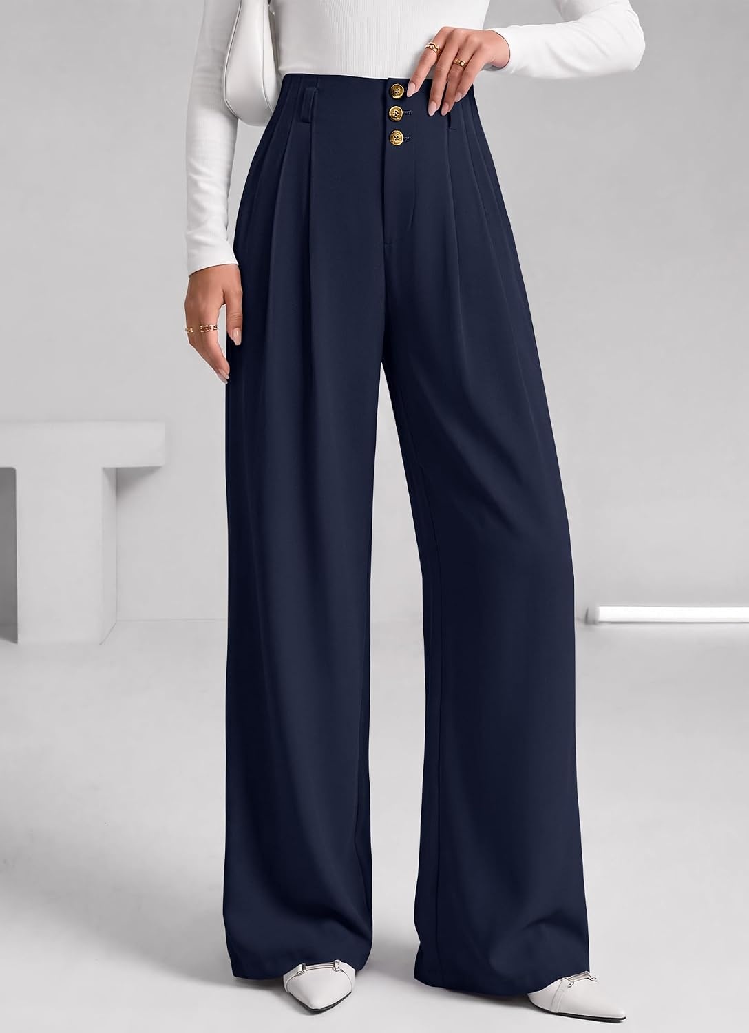 image:imageBTFBM Wide Leg Dress Pants Women Business Casual OutfitsNavy Blue