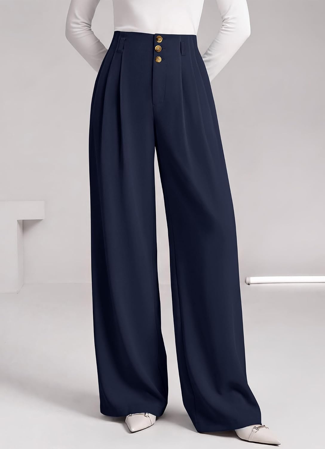 image:imageBTFBM Wide Leg Dress Pants Women Business Casual OutfitsNavy Blue
