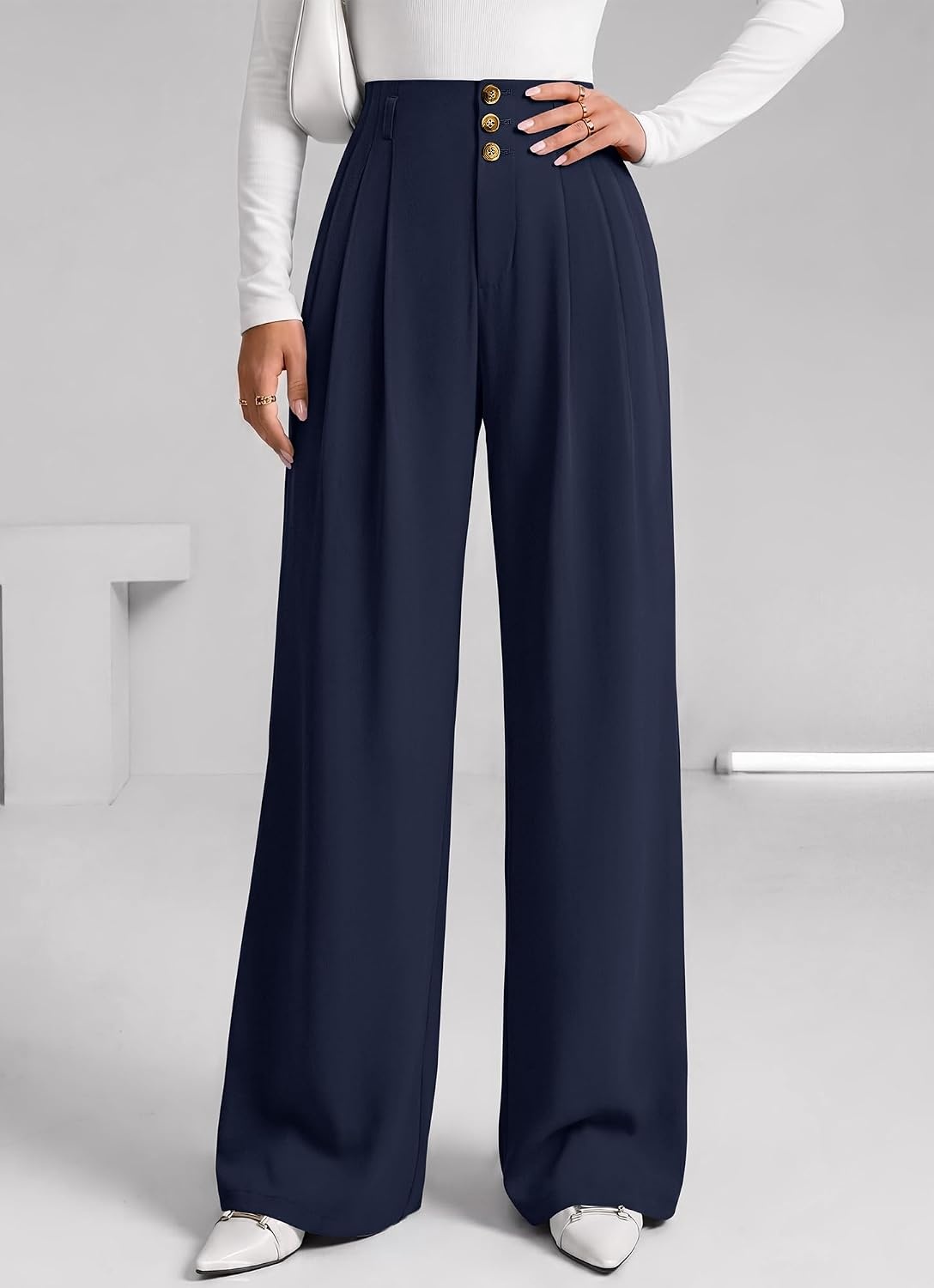 image:imageBTFBM Wide Leg Dress Pants Women Business Casual OutfitsNavy Blue