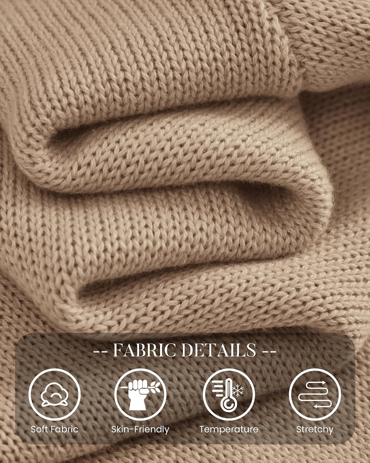 image:imageBTFBM Womens Long Sleeve Sweaters Mock Neck TopsKhaki