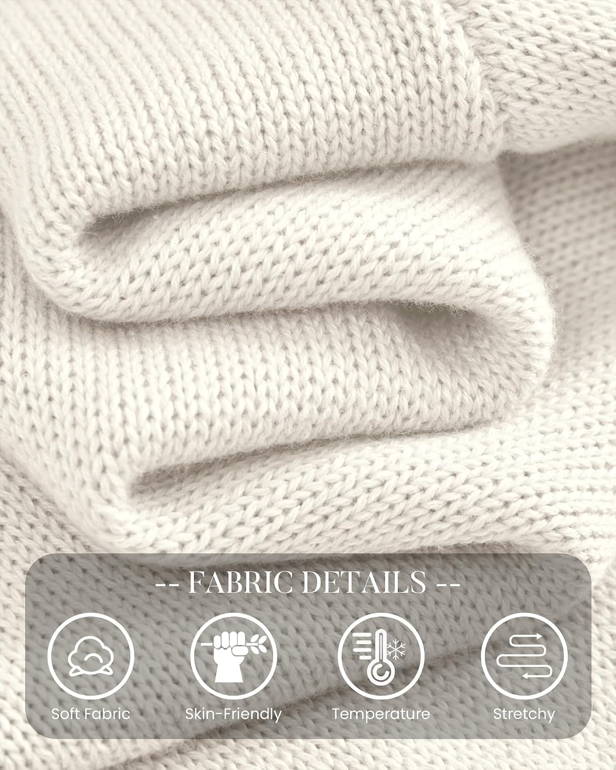 image:imageBTFBM Womens Long Sleeve Sweaters Mock Neck TopsWhite