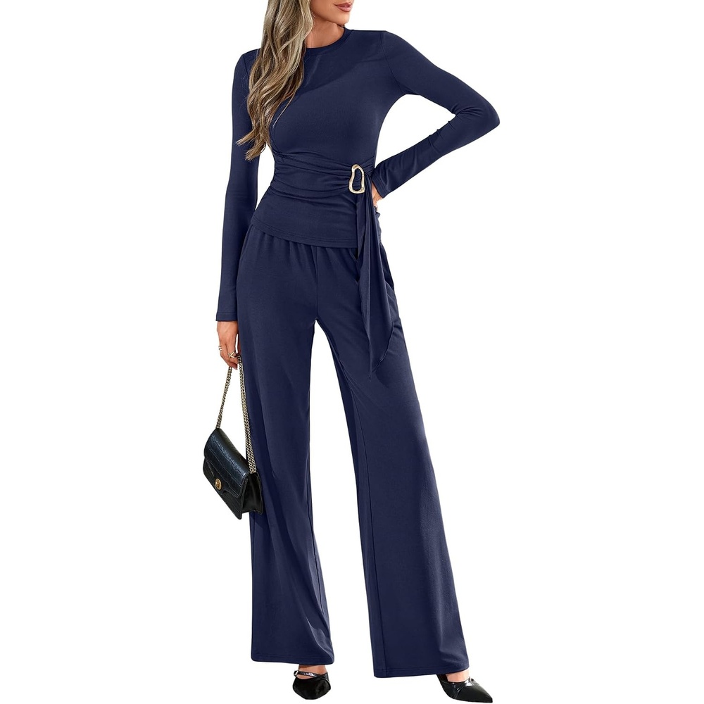 image:imageBTFBM 2 Piece Sets For Women Fall Outfits Lounge Set BusinessNavy