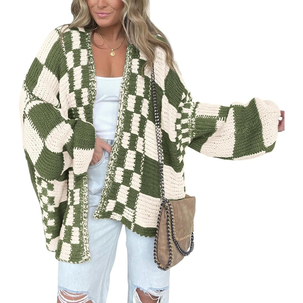 image:imageBTFBM Casual Cardigan Sweater for Women Fall 2026 Long Sleeve SweatersArmy Green