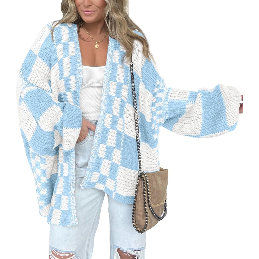 image:imageBTFBM Casual Cardigan Sweater for Women Fall 2026 Long Sleeve SweatersBlue