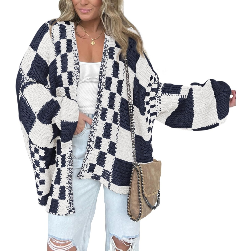 image:imageBTFBM Casual Cardigan Sweater for Women Fall 2026 Long Sleeve SweatersNavy