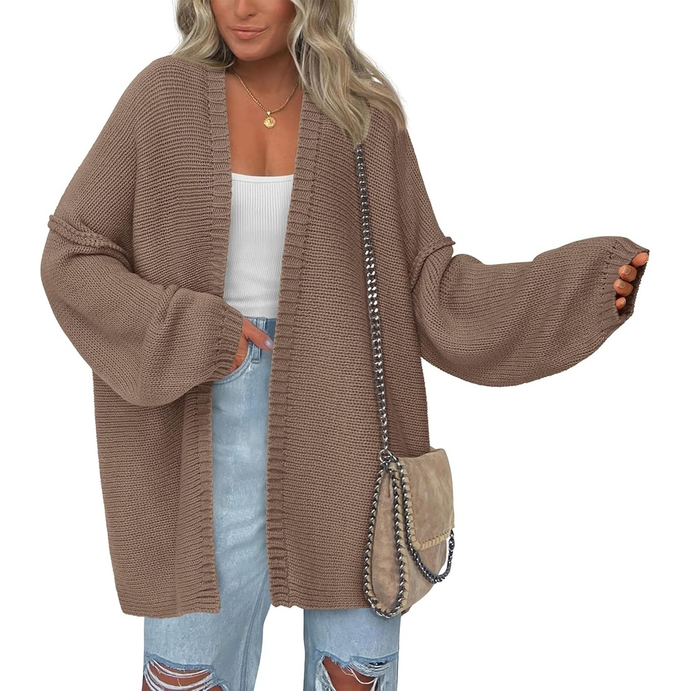 image:imageBTFBM Casual Cardigan Sweater for Women Fall 2026 Long Sleeve SweatersSolid Khaki