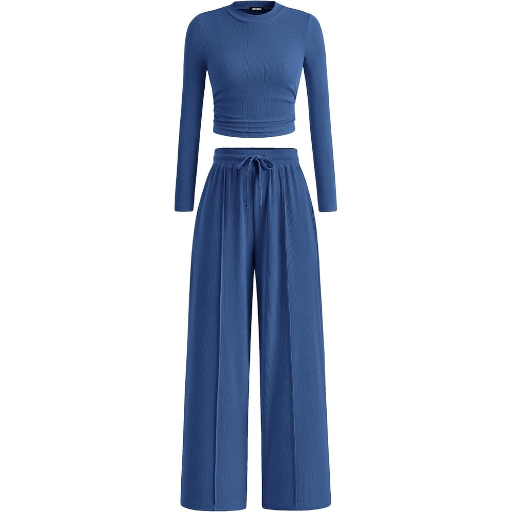 image:imageBTFBM Casual Ribbed 2 Piece Sets For Women Fall 2026Dark Blue