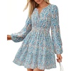 Floral Blue White
