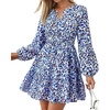 Floral Dark Blue White
