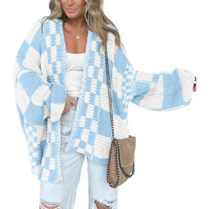 BTFBM Casual Cardigan Sweater for Women Fall 2026 Long Sleeve Sweaters(Blue)