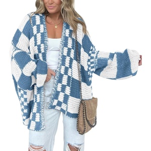 BTFBM Casual Cardigan Sweater for Women Fall 2026 Long Sleeve Sweaters(Grey Blue)