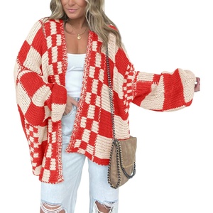 BTFBM Casual Cardigan Sweater for Women Fall 2026 Long Sleeve Sweaters(Red)