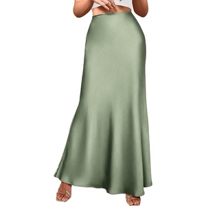 BTFBM Maxi Skirts for Women Business Casual(Light Green)