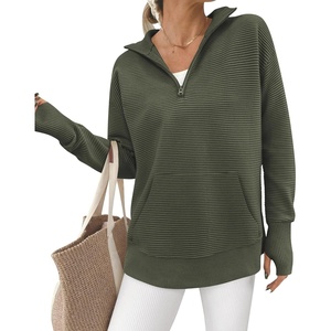 BTFBM Quarter Zip Sweaters for Women 2026 Fall Fashion(Army Green)