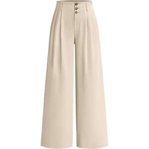 BTFBM Wide Leg Dress Pants Women Business Casual Outfits(Beige)