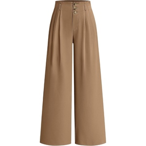 BTFBM Wide Leg Dress Pants Women Business Casual Outfits(Khaki)