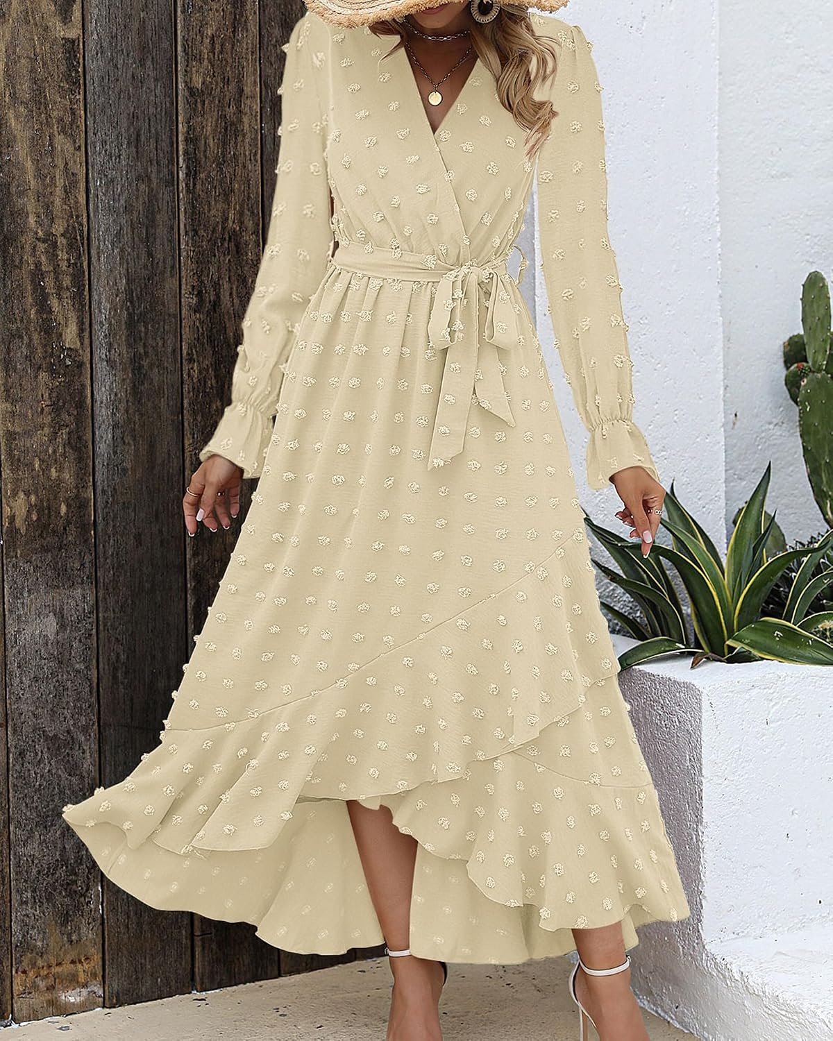image:imageBTFBM Long Sleeve Maxi Dresses for Women FallBeige