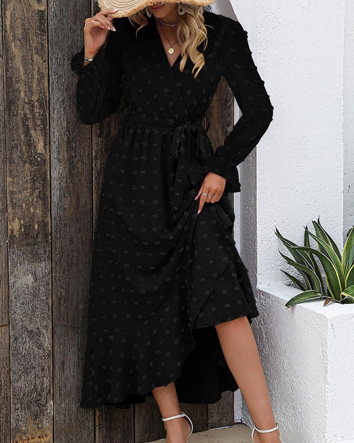 image:imageBTFBM Long Sleeve Maxi Dresses for Women FallBlack
