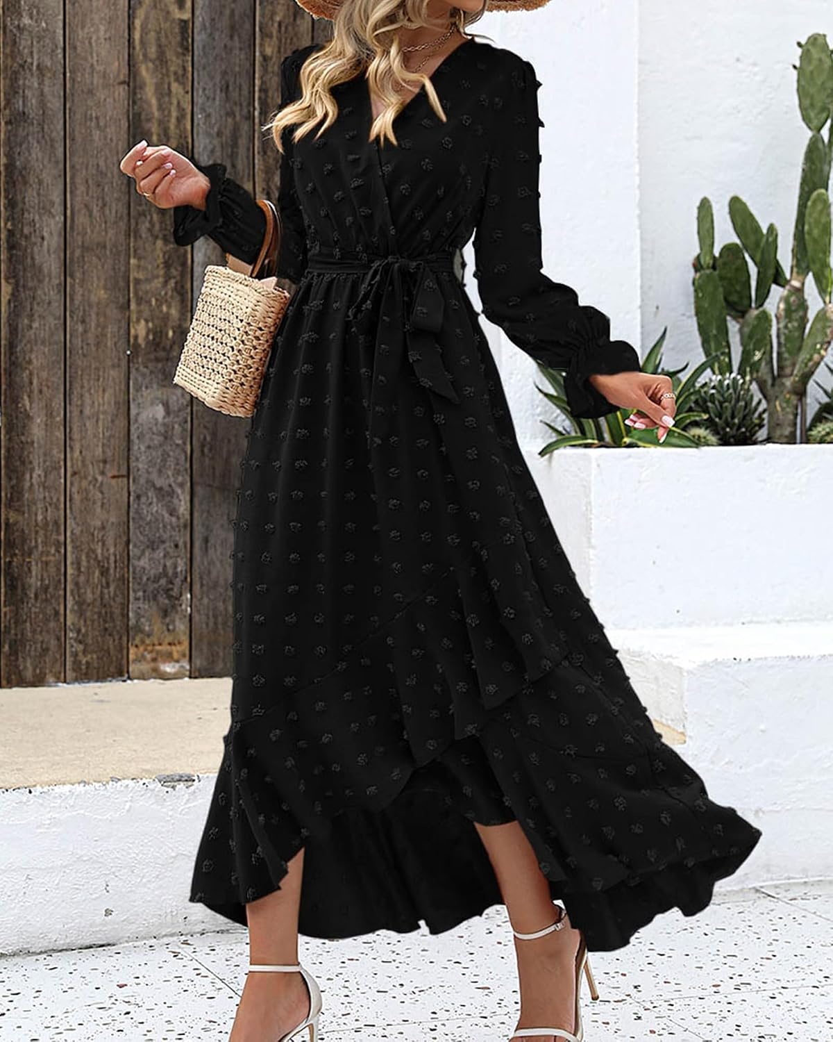 image:imageBTFBM Long Sleeve Maxi Dresses for Women FallBlack