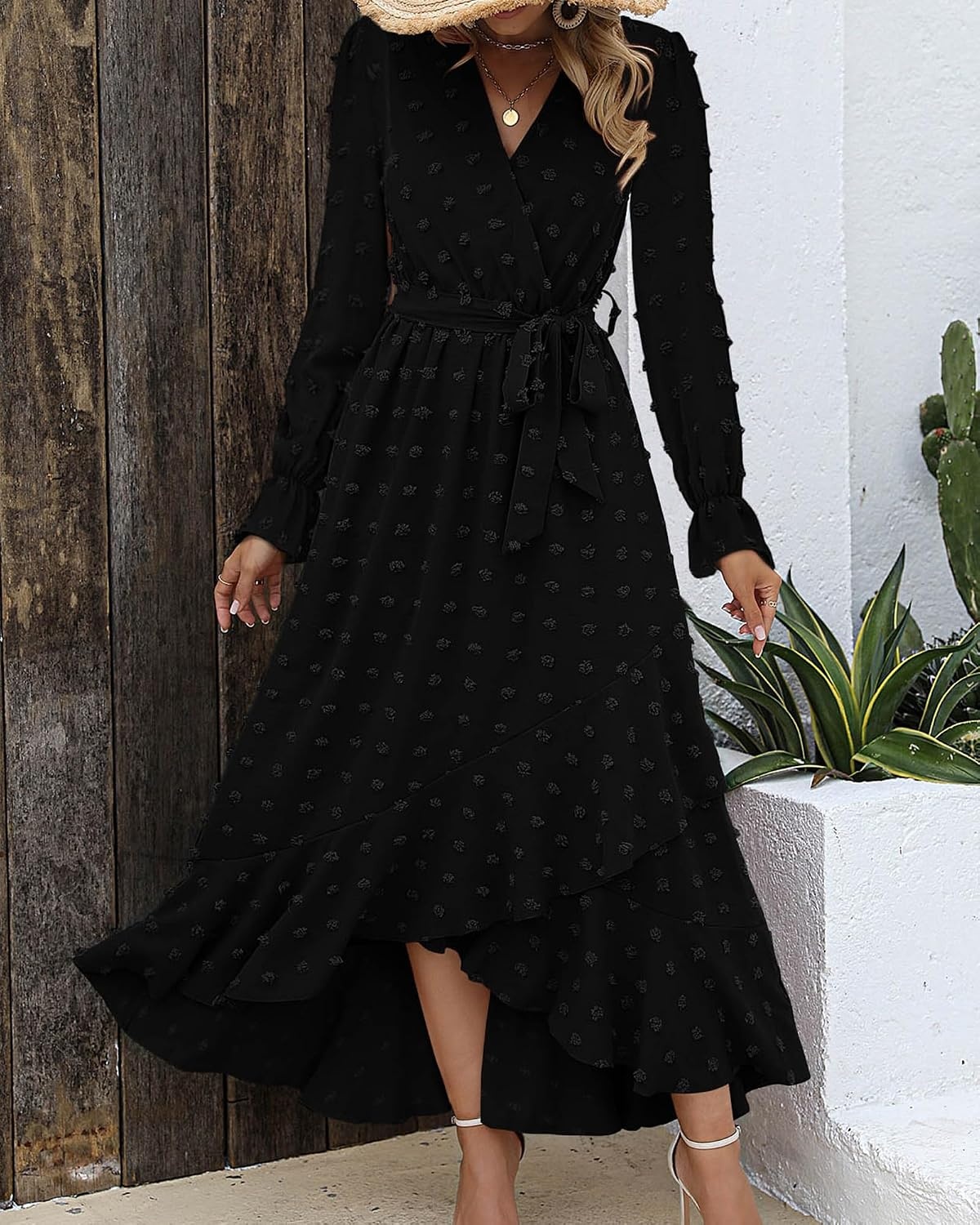 image:imageBTFBM Long Sleeve Maxi Dresses for Women FallBlack