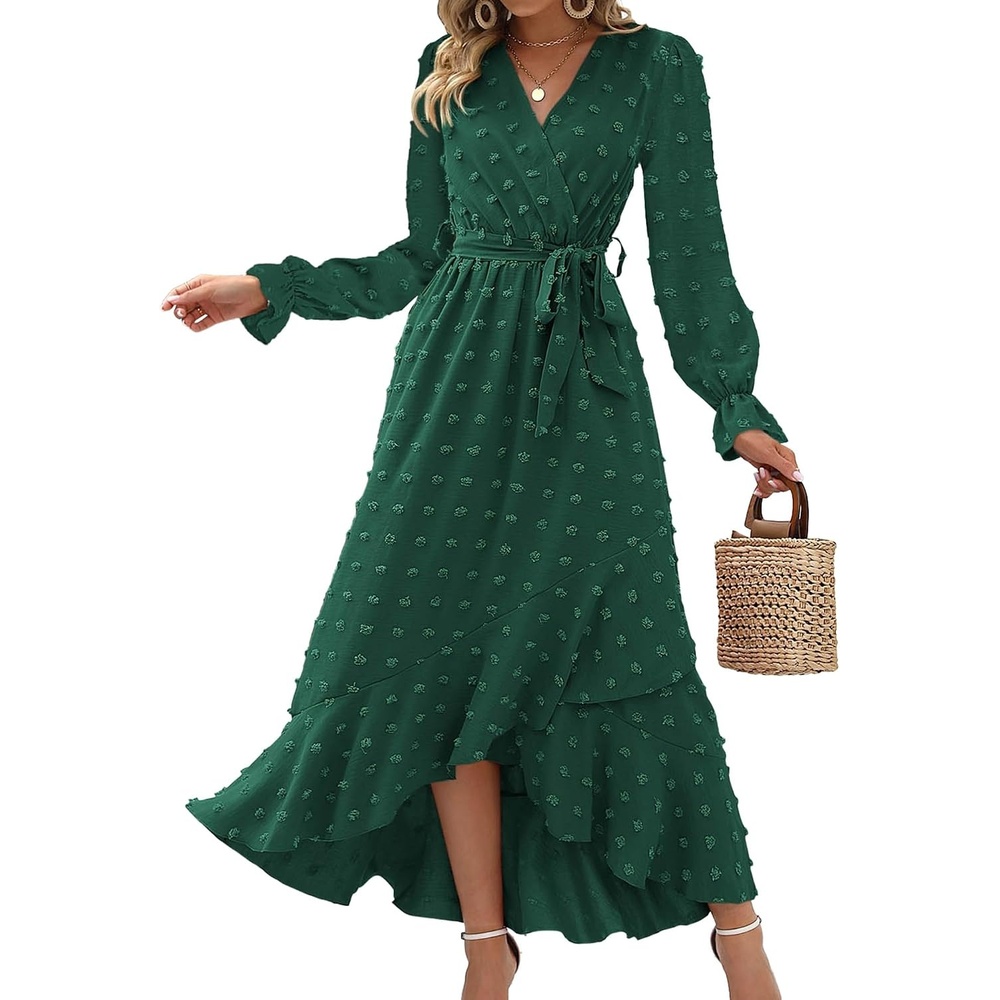 image:imageBTFBM Long Sleeve Maxi Dresses for Women FallDark Green