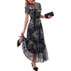 Floral Black Blue